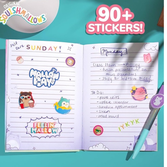 Squishmallows Diary Set with Pen and stickers - Picture 5 of 6